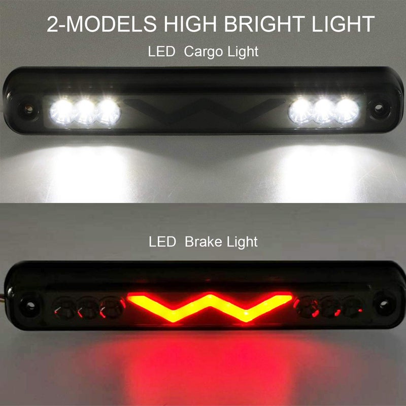 Tresound 3rd Third Brake Light for 88-99 Chevy/GMC C1500 C2500 K1500 K2500 Silverado Blazer LED Cargo Lamp High Mount Stop light (Chrome Housing Smoked Lens) - Image 2